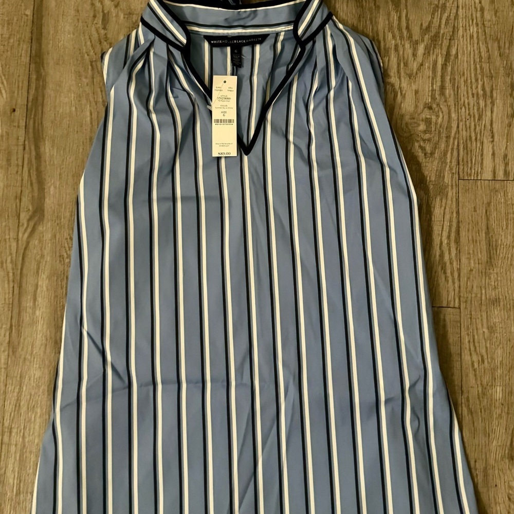 NWT White House Black Market Striped Sleeveless Top ~ SZ:6